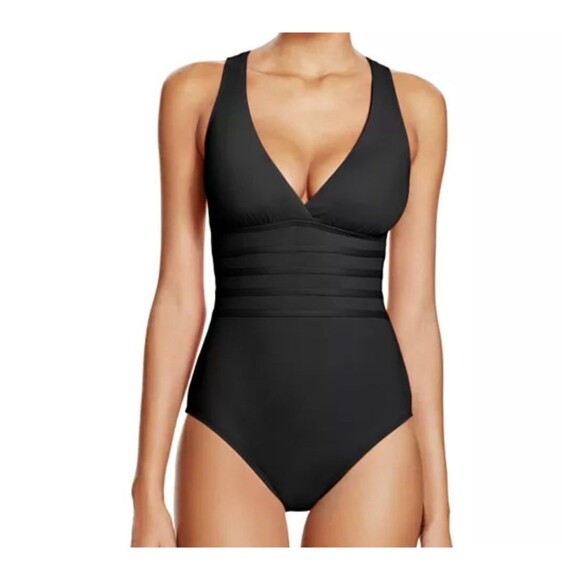 La Blanca Island Goddess One Piece Swimsuit Black Size 6 New With Tags - Picture 1 of 6